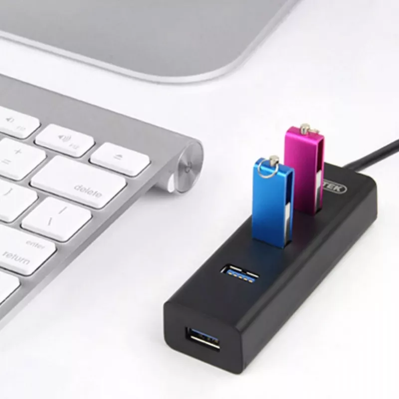 UNITEK Y-3089 Hub de interface USB 3.2 Gen 1 (3.1 Gen 1) Type-A 5000 Mbit/s preto