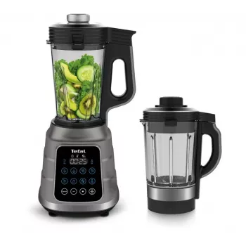 Batedeira de mesa Tefal BL985A31 — 1300 W, jarro de vidro 1,75 l + jarro Tritan 2 l, lâminas de aço inoxidável Trip'Ax de 6 lâminas, função de mistura a vácuo