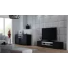 Cama Meble VIVA 180 móvel de TV, preto/preto brilhante + branco