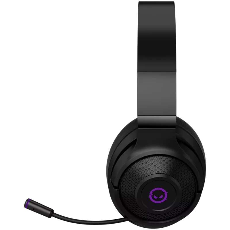 Lorgar Noah 702 (LRG-GHS702) auscultadores gaming sem fios, Bluetooth 5.3, recetor USB, AUX de 3,5 mm, drivers de 40 mm, 1000 mAh, RGB, pretos