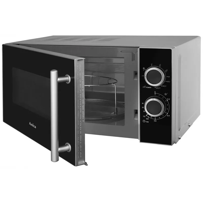 Micro-ondas Amica AMGF20M1GS de bancada com grelhador 20 L 700 W preto, prateado