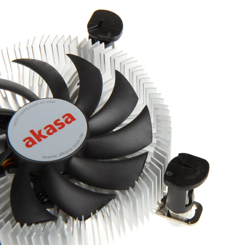 Cooler de CPU de perfil baixo Akasa AK-CC7122BP01, LGA775/LGA1156/LGA1155, alumínio, 75 mm