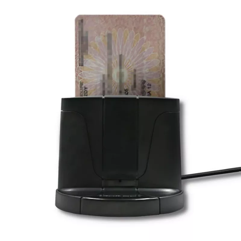 Leitor de cartões inteligentes Qoltec 50632 USB 2.0 preto cabo 1m