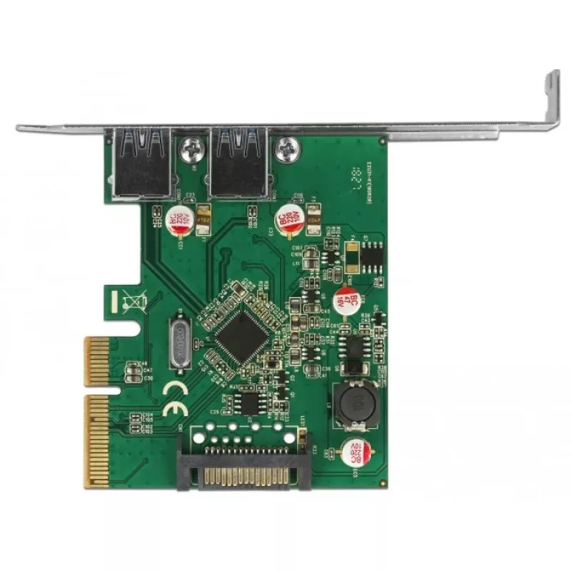 Placa Delock PCI Express x4 para 2 conectores USB 3.1 Gen 2 Type-A externos (90298)