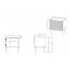 Mesa de cabeceira Cama ONDA 50x40x54 cm preto MDF/aglomerado conjunto de 2