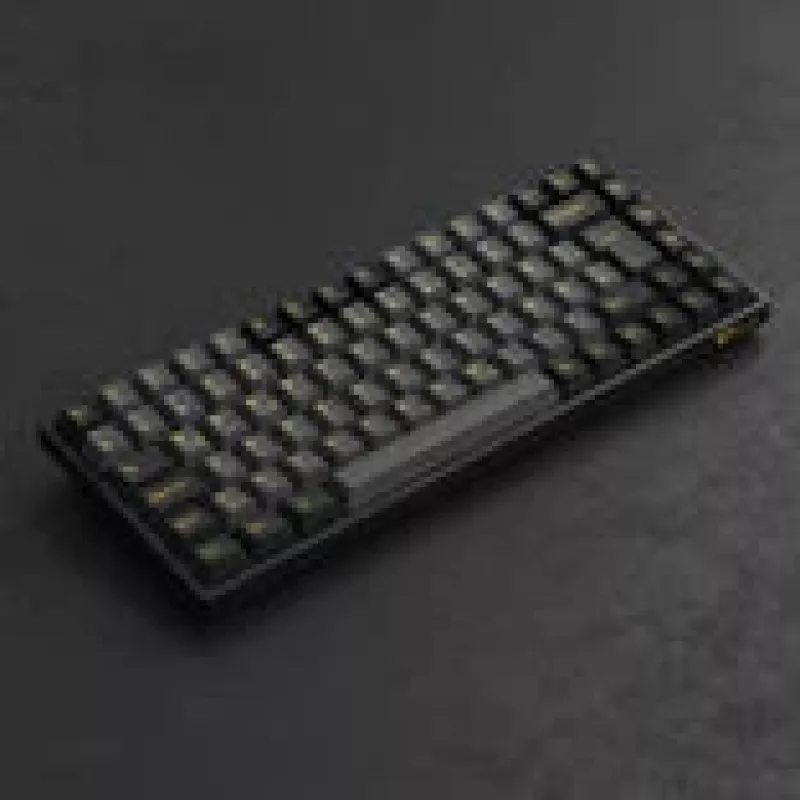 Teclado mecânico gaming AKKO Preto & Dourado 3084B Plus, 84 teclas, interruptores Akko V3 Cream Yellow, iluminação RGB