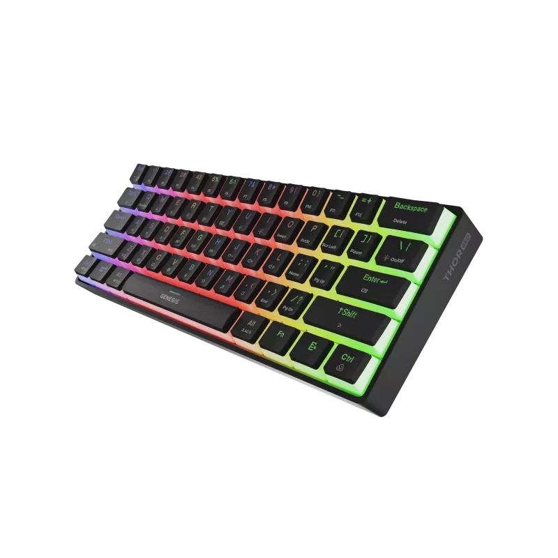 TECLADO GAMING GENESIS THOR 660 G2 US PRETO SEM FIOS RGB MECÂNICO GATERON BROWN