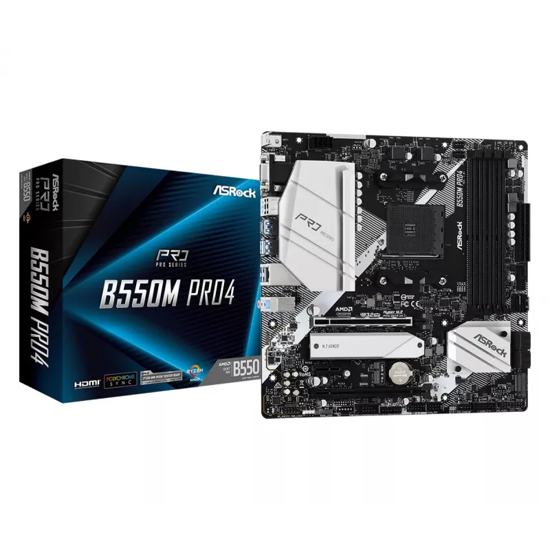 Placa-mãe ASRock B550M Pro4 AM4 Micro-ATX
