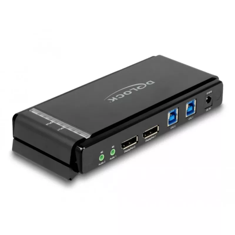 Comutador KVM DeLOCK DisplayPort 1.4 8K 60Hz USB áudio