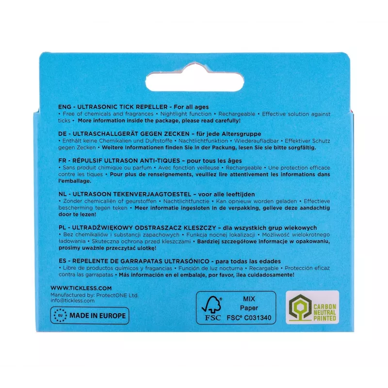 Repelente de carraças Tickless Run azul para pessoas
