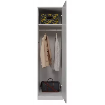 Armário de roupa Top e Shop SD-50 BI com 5 prateleiras, 1 porta, estrutura branca