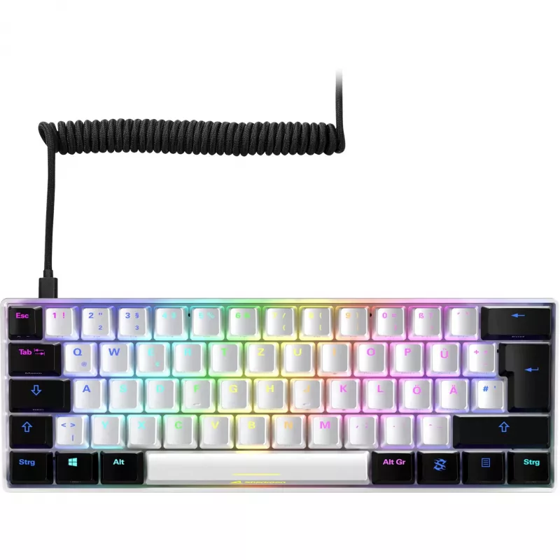 SKILLER SGK50 S4, teclado gaming branco/preto, layout PT, Kailh Red