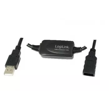 Cabo USB LogiLink 15M USB 2.0 M/F preto