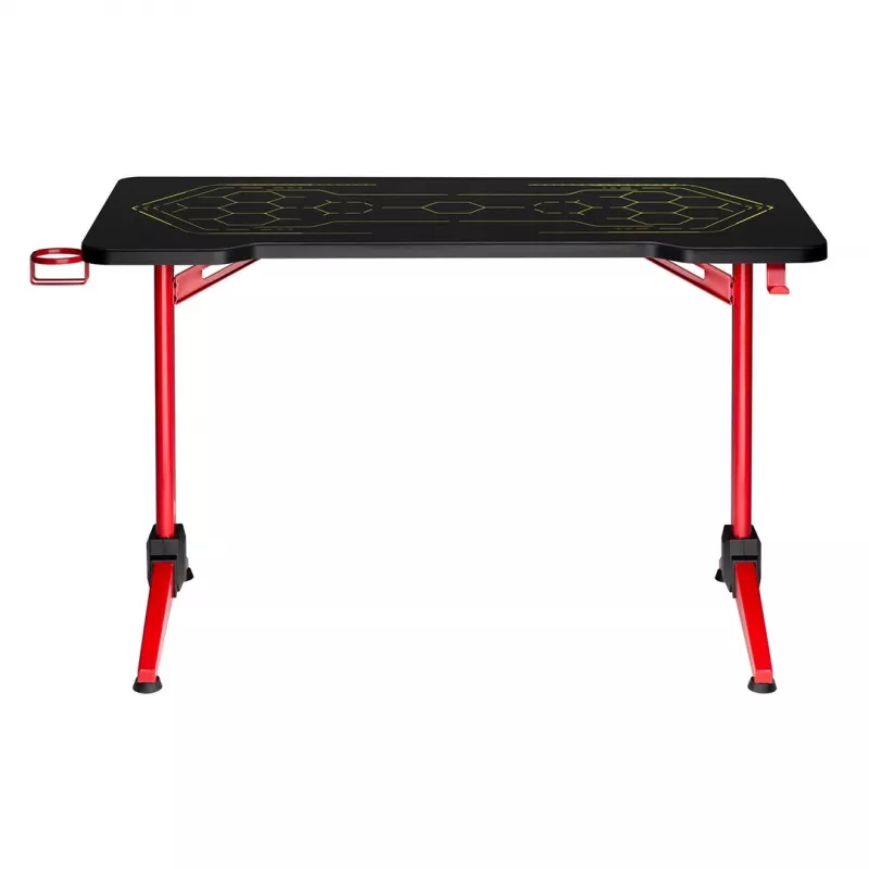 Secretária gaming MACLEAN RS163 RGB LED, grande superfície de trabalho, carga máx. 100 kg, altura máx. 760 mm