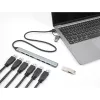 Delock 64273 hub USB fino de 7 portas, USB Type-C ou Type-A para 1x USB 5 Gbps Type-A + 6x USB 2.0 Type-A