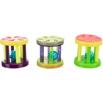 Bola de brinquedo para gatos Trixie Ball Trixie Ball and Roll, plástico, campainha, multicolor, Ø 4,5 cm, 1 unid.