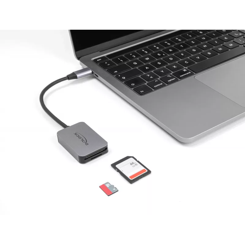 Leitor de cartões DeLOCK USB Type-C alumínio SD Micro SD 5000 Mbit/s