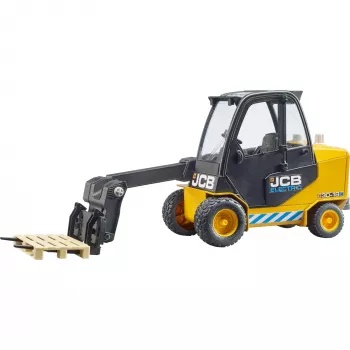 Empilhadora BRUDER JCB Teletruk brinquedo — ABS, idade recomendada 3+, preto e amarelo