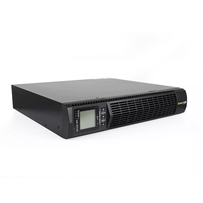 Unidade de alimentação ininterrupta Green Cell UPS13 — UPS online de dupla conversão, 1000 VA / 900 W, onda sinusoidal pura, 6 saídas AC, LCD, 2× baterias 12V 9Ah
