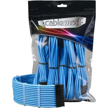 Conjunto de extensão de cabos DIGITUS Pro ModMesh 12VHPWR azul-claro — Extensão de cabo de alimentação GPU 12VHPWR
