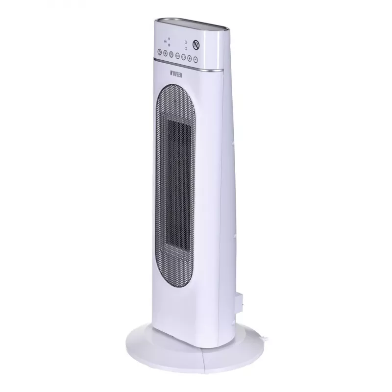 Aquecedor elétrico cerâmico NOVEEN PTC3000, 2000 W (1200 W mín.), indicador LED, temporizador, comando, oscilação, branco