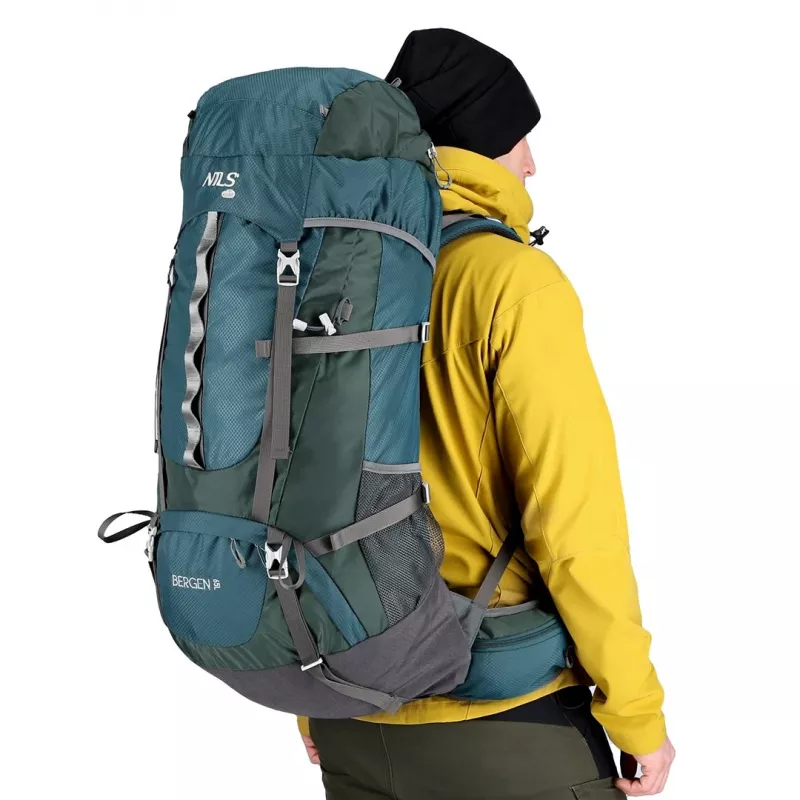 Mochila de caminhada NILS Camp NC1949 Bergen 65L – verde