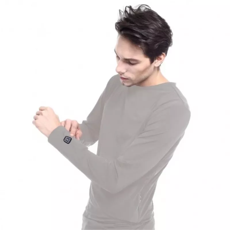 Blusa Glovii GJ1GXL cinzento manga comprida elastano poliéster