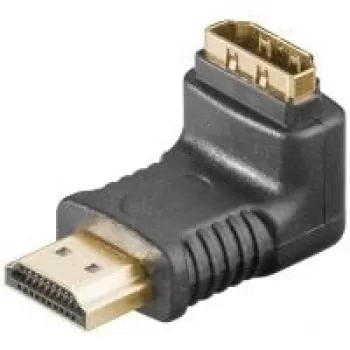 Adaptador angular HDMI™ Wentronic Goobay, ficha macho HDMI standard (Type A), preto - ficha macho HDMI™ A > conector fêmea HDMI™ A (51727)