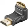 Adaptador angular HDMI™ Wentronic Goobay, ficha macho HDMI standard (Type A), preto - ficha macho HDMI™ A > conector fêmea HDMI™ A (51727)