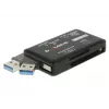 Leitor de cartões SuperSpeed USB DeLOCK CF SD Micro SD MS M2 xD 5 Gbps