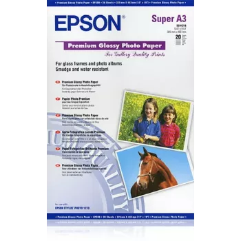 Epson Premium Glossy Photo Paper, DIN A3+, 250g/m², 20 folhas