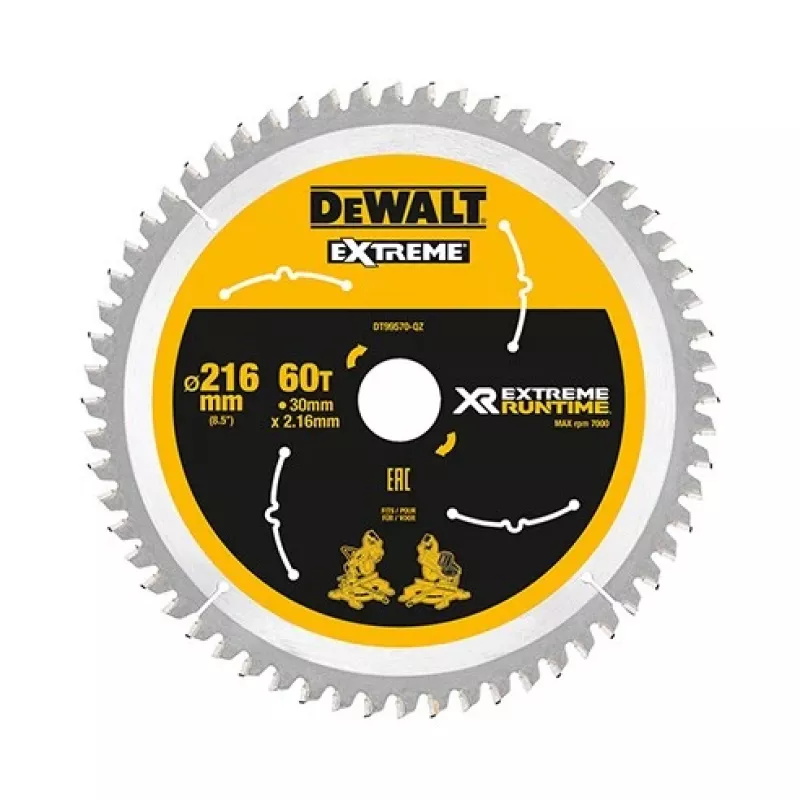 Lâmina de serra DeWALT XR FlexVolt 216 mm x 30 mm 60Z