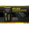 Carregador de pilhas Nitecore D2 — carregador de 2 compartimentos para pilhas AA/AAA/AAAA/C, tensão de entrada 100–240V, tensão de saída 4,2V, preto