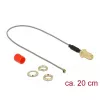 Cabo coaxial DeLOCK 89831 0,2 m conector fêmea RP-SMA cinzento