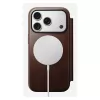 Capa para telemóvel Nomad Modern Leather Folio para iPhone 17 Pro, pele/alumínio, 16 cm (6,3 polegadas) castanha, 4 compartimentos para cartões