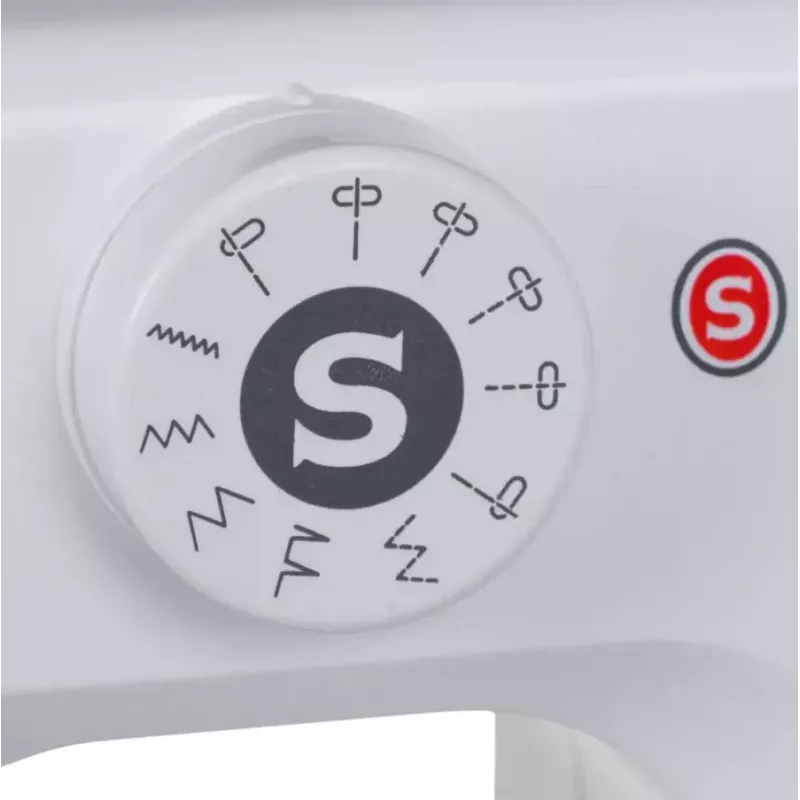 Máquina de costura semiautomática SINGER M1005 — 11 pontos, largura do ponto 4 mm, porta-bobina superior, braço livre, 2,5 kg