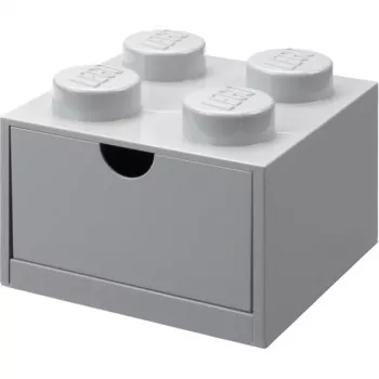 LEGO Gaveta de secretária 4, caixa de arrumação Cinzento, com studs