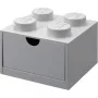 LEGO Gaveta de secretária 4, caixa de arrumação Cinzento, com studs