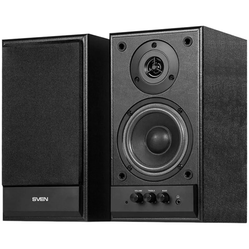 Altifalante multimédia SVEN SPS-702 (estéreo, 40W, 40Hz-22Hz, pele preta)