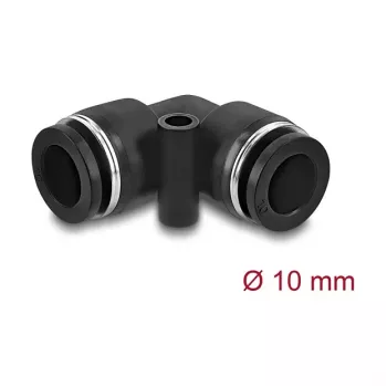 DeLOCK 60747 conector pneumático 10 mm angular 90° com orifício de montagem