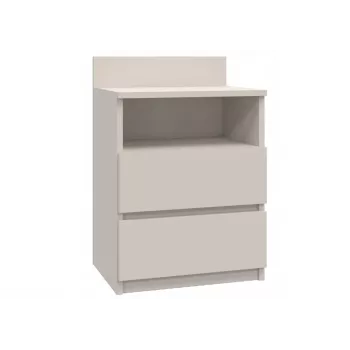 Mesa de cabeceira Top e shop Malwa com 2 gavetas, 40×32×59 cm, acabamento caxemira