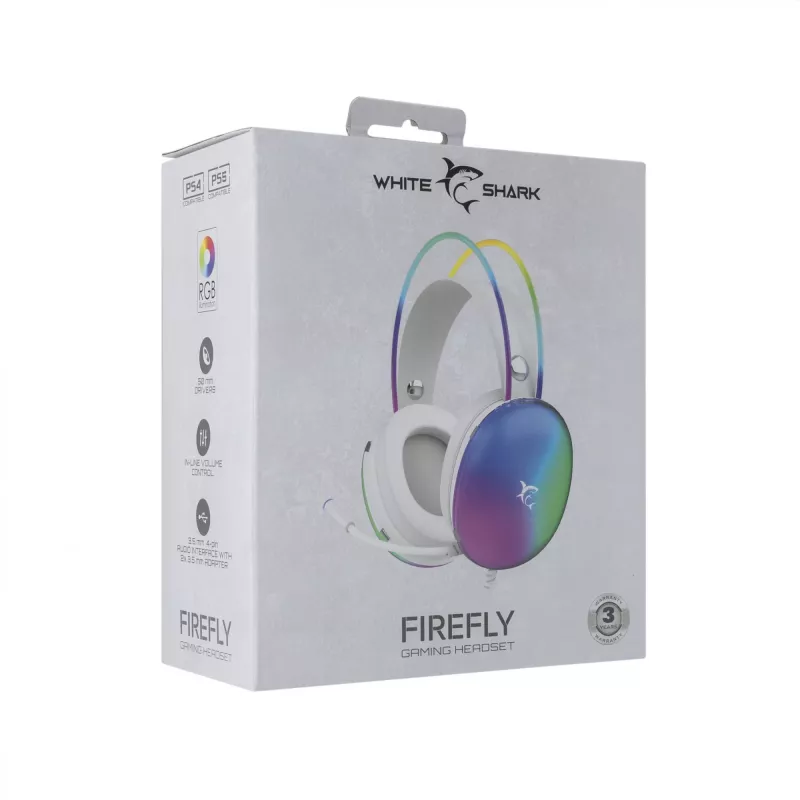 Auscultadores White Shark GH-2342 Firefly branco