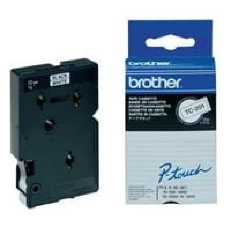 Fita de etiquetagem Brother Gloss Laminated - 12 mm, preto/branco, pack de 10 fita de etiquetagem TC