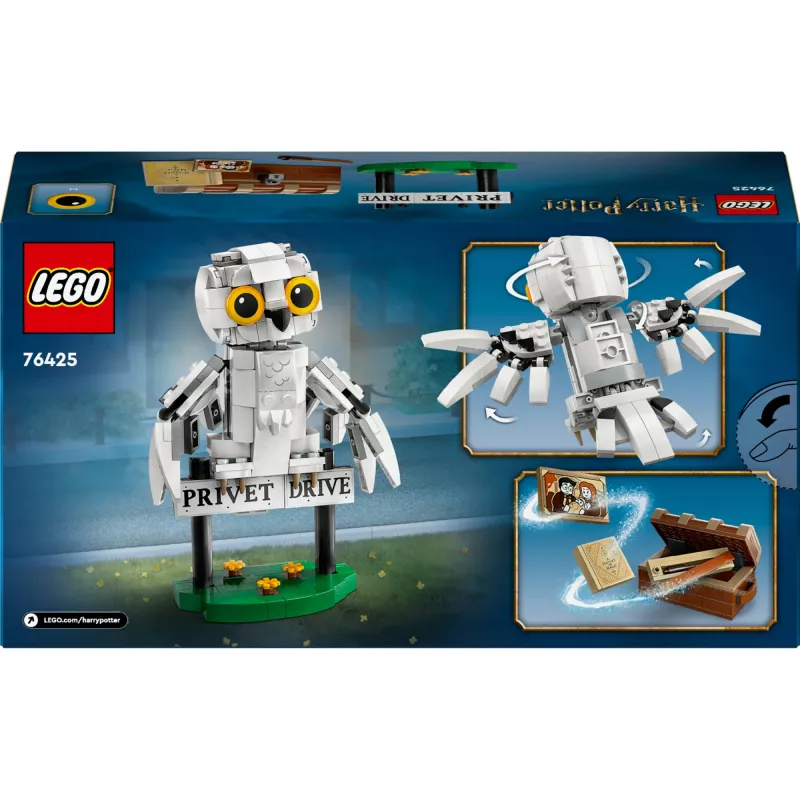 LEGO Harry Potter modelo construível Hedwig no número 4 Privet Drive 76425 — 337 peças, 100 mm de altura, idade recomendada a partir de 7 anos