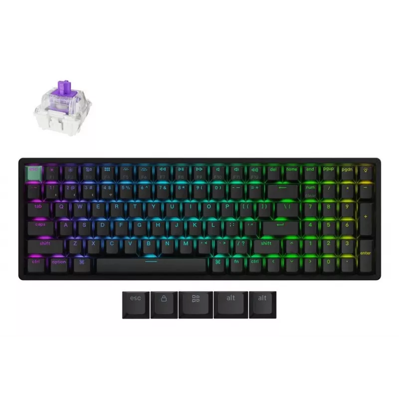 Teclado mecânico Keychron K4 HE com Gateron Double‑Rail Magnetic Nebula Switches, sem fios, preto, layout US