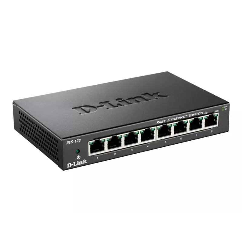 D-Link DES-108 preto