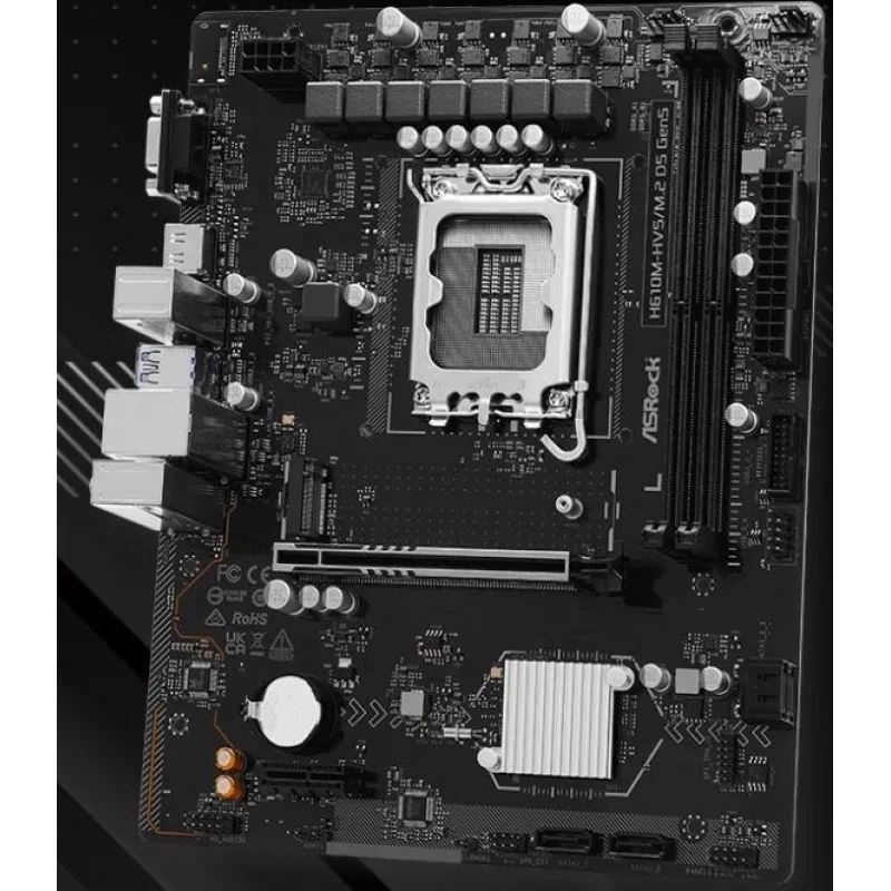 Placa-mãe ASRock H610M-HVS/M.2 D5 GEN5 – LGA1700, DDR5, PCIe 5.0, mATX