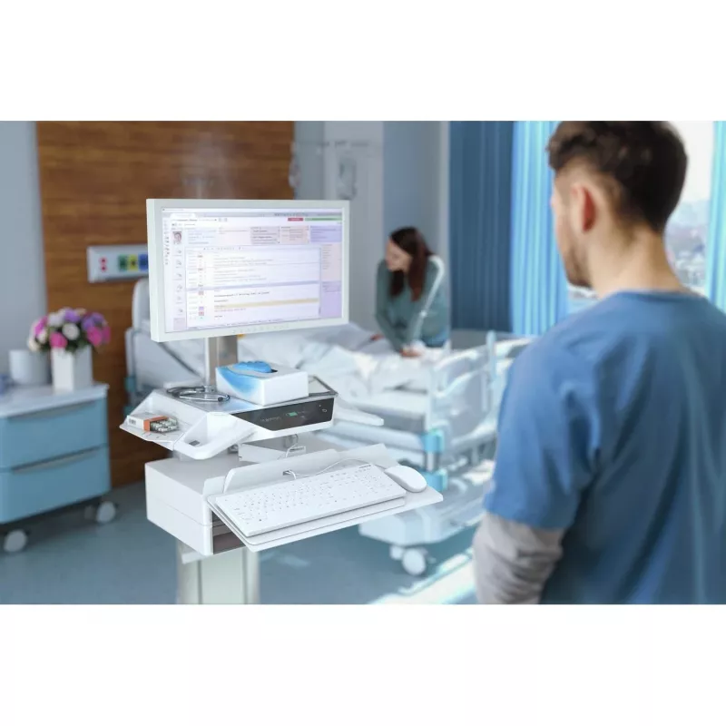 Contour Design Active Key Contour QuickClean Teclado médico IP68 Full-Size Com fios Branco DE C8112