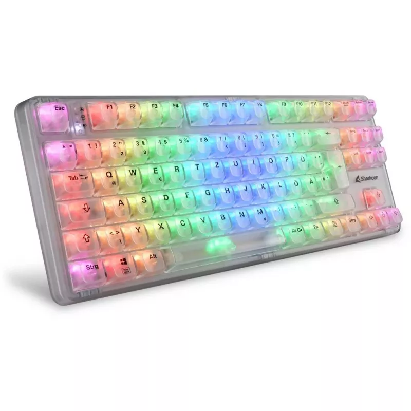 Crystal Shark, Teclado Gaming branco, layout DE, KTT