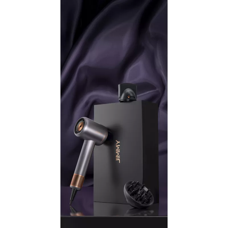 Secador de cabelo Jimmy F8 1600 W, 3 definições de temperatura, função iónica, acessório difusor, cinzento